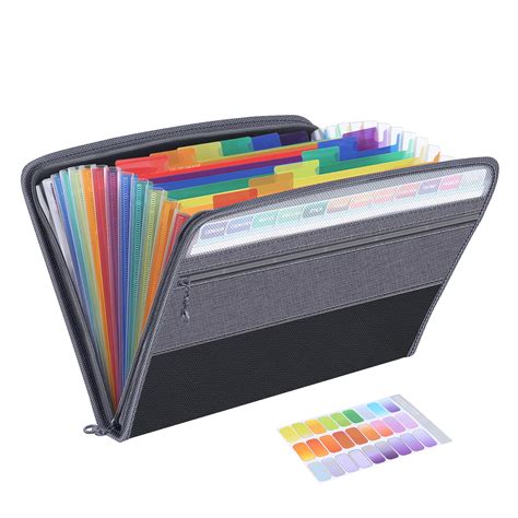 Buy Expanding File Folder With Zipper 13 Pockets Accordian Files
