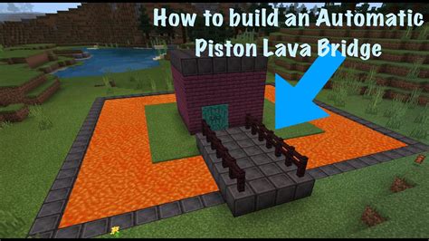 How To Build A Piston Lava Bridge In Minecraft Youtube