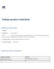 Documento sin título docx Trabajo grupal o individual Identificación del trabajo a Módulo