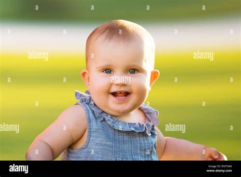Smiling Cute Baby Girl Stock Photo Alamy