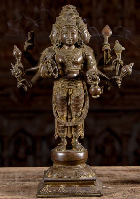 Sold Bronze Brahma The Creator Statue 16 115b18a Hindu Gods