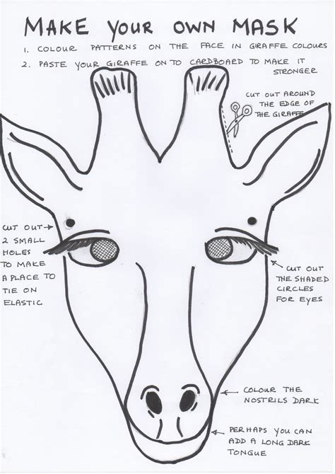 Calm species from a farm, like horse, donkey, dog, goat, cow, and pigs. Giraffe Mask Template Printable Free | Free Printable