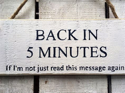 Back In 5 Minutes Funny Business Sign Shop Entrance Store Etsy