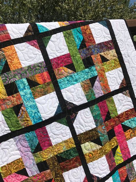 Jelly Roll Quilt Pattern Star Jam Quilt Pattern Sizes Throw Twin Queen