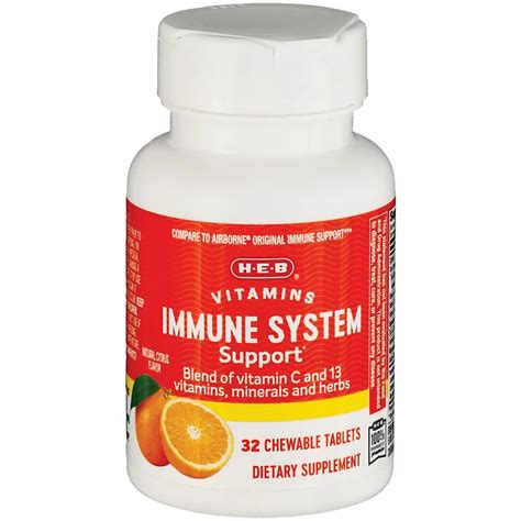 H E B Vitamins Immune System Support Chewable Citrus Tablets Shop
