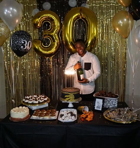How do 30th birthday parties stand out from other birthday parties? Black and gold theme #dirtythirty #decorations under $60 ...