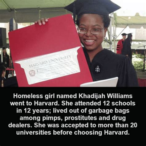 Harvard University Homeless Girl Named Khadijah Williams Went To Harvard She Attended 12 Schools