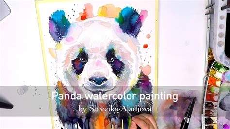 Colourful Panda Watercolor Painting By Slaveika Aladjova Youtube