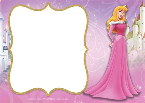 princess aurora birthday invitation template