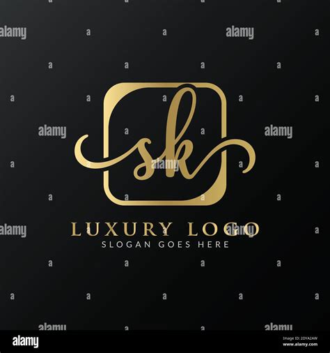 Initial Sk Letter Logo Design Vector Template Abstract Luxury Letter