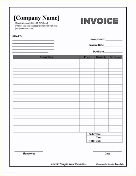 Individual Invoice Template