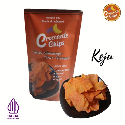 Jual Cemilan Keripik Ubi Keju Croccante Chips Bandung 50gr Snack Cemilan Viral Gurih Dan