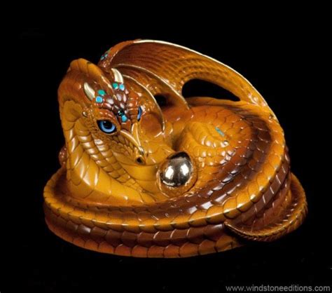 Mother Coiled Dragon Brown Windstone Editions