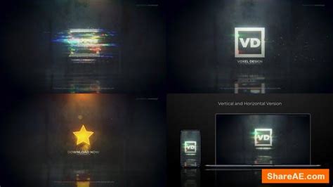 Videohive Glitch Dissolve Logos Transitions Reveal Free After Effects