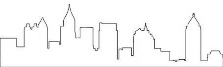 Atlanta city skyline black and white silhouette. Atlanta Skyline Silhouette | Free vector silhouettes
