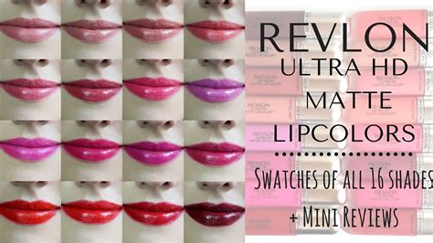 Revlon Ultra Hd Matte Lipcolors Swatches Of All 16 Shades Mini Reviews Youtube