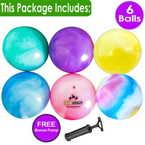 Premium Marbleized Bouncy Balls Plus Pump And 2 Pins 9 Inch Inflatable Sensory Balls Best