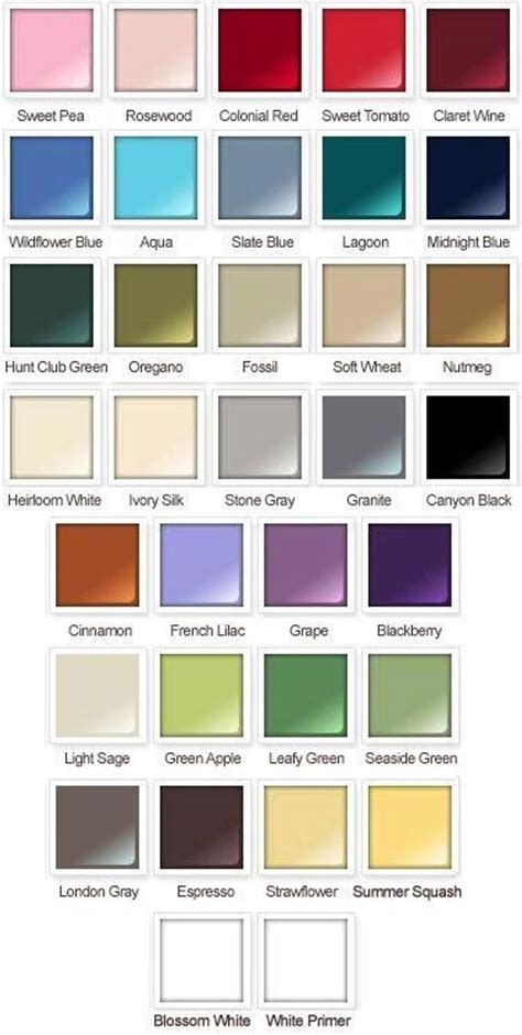 Rust Oleum Metallic Spray Paint Color Chart