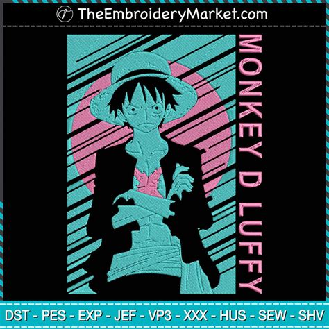 Monkey D Luffy Embroidery Files Machine Embroidery Designs