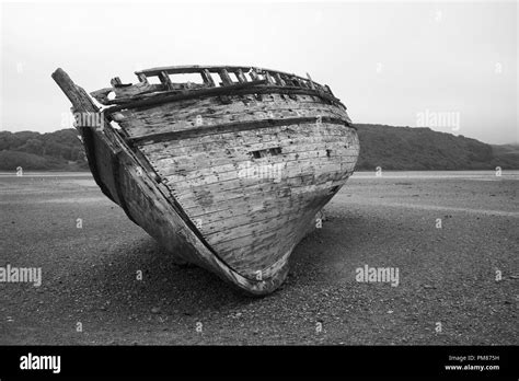 Abandoned Ship On Beach Stock Photo Alamy