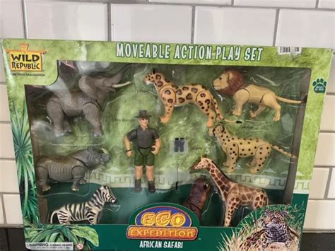 Eco Expedition Movable Action Play Set Lot Wild Republic African Safari
