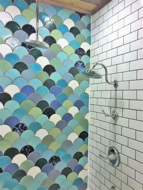 Wondrous Mermaid Shower Tiles Designs Ideas For Bathroom Shower Tile Designs Mermaid Tile