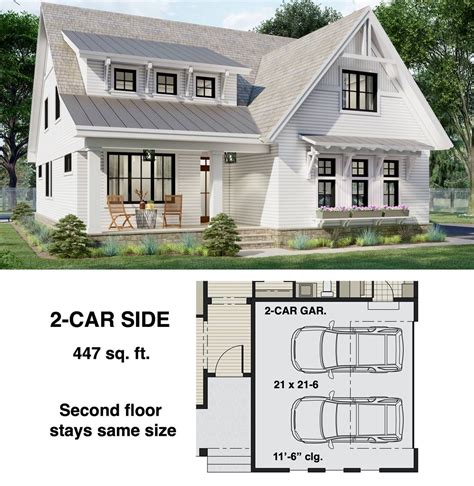 2 Car Side Entry Option Image Of 3 Bedroom Country Cottage Style House