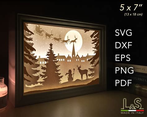 Christmas 3D Shadow Box SVG Layered SVG File for Cricut | Etsy