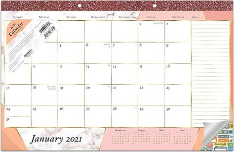 Marble Calendar 2021 Bundle Deluxe 2021 Marble Lay Flat
