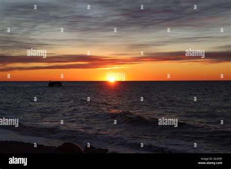 Sunset Cape May Beach Nj Stock Photo Alamy