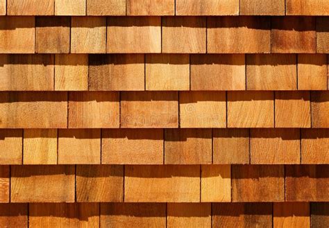 Western Red Cedar Wood Shingles As Wall Siding Stock Photos Image