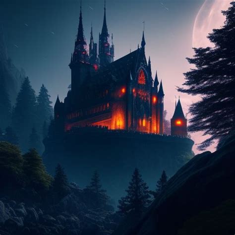 Awful Fly656 Gothic Architecture Dark Castle Perched On A Cliff And