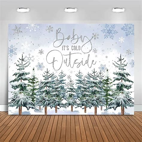 Mocsicka Winter Baby Shower Backdrop Baby Its Cold