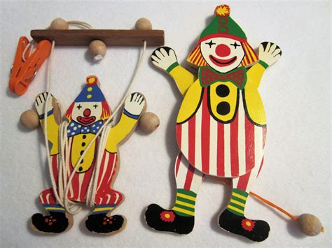 Wooden Clown Toys Vintage Jumping Jack Toy Folk Climbing Etsy