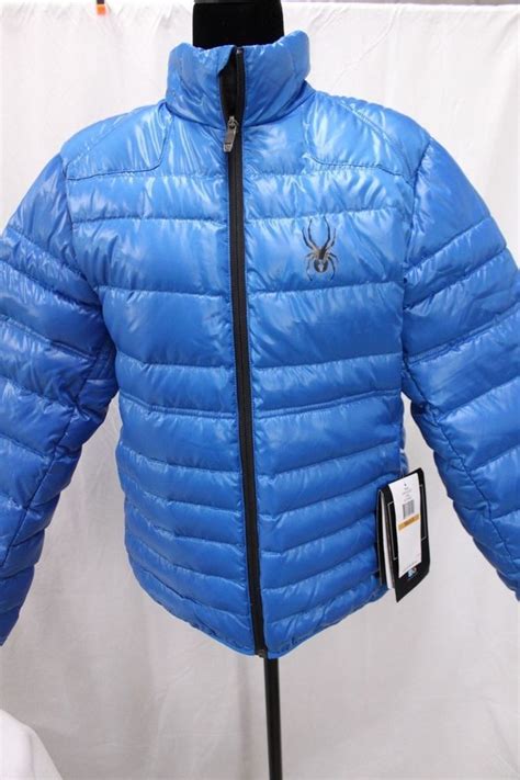 Spyder Mens Primo Down Jacket Blue Winter Msrp 245 Puffer Coat New