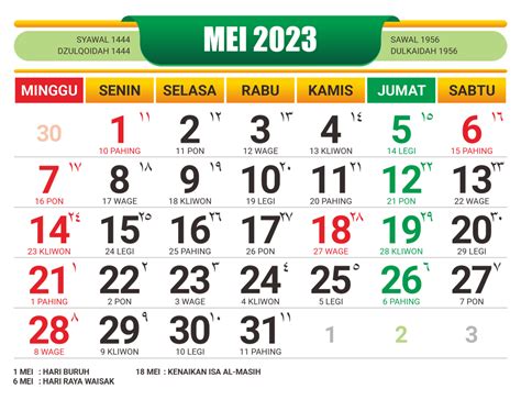 Kalender Jawa Mei 2023