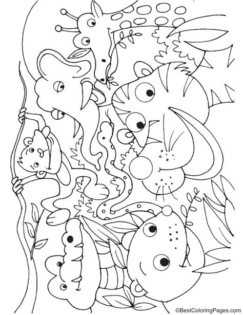 Rainforest Animals Coloring Page Download Free