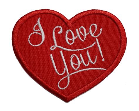 Valentines I Love You Heart Embroidered Iron On Patch Etsy