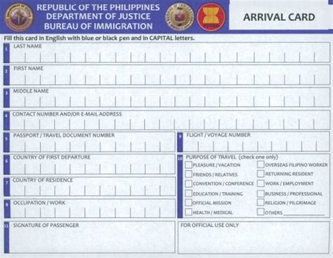 What is embarkation card singapore? Manila Airport Arrival Guide