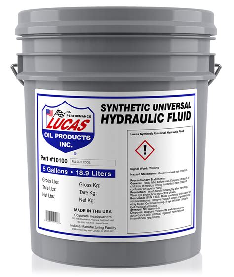 Synthetic Universal Hydraulic Fluid Lucas Oil Products