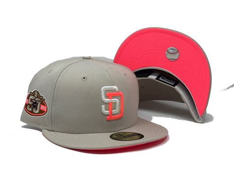 San Diego Padres 50th Anniversary Stone Neon Pink Brim New Era Fitted