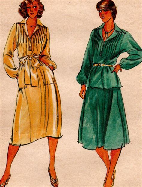 Butterick 5678 Vintage Sewing Pattern Misses Dress Top And Skirt