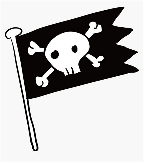 Piracy Flag Jolly Roger Cartoon Pirate Flag Png Transparent Png