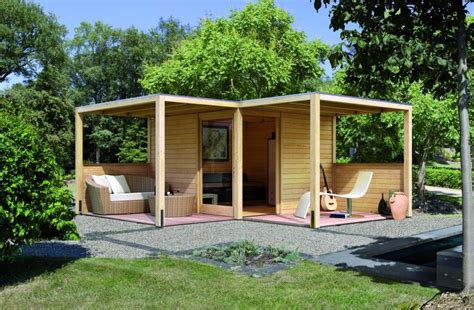 Open Garden Shed With Patio Furniture Modern Outdoor Outdoor Spaces