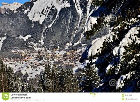 Wengen In Switzerland Snow Christmas Mountains Stock Photo Image Of