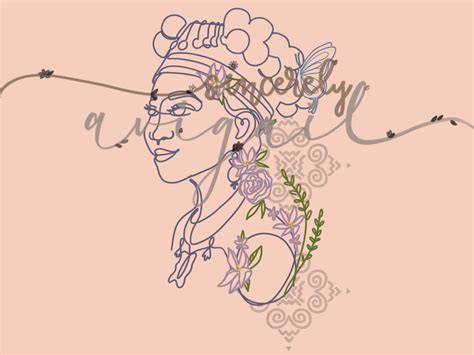Hmong Girl One Line Drawing Etsy