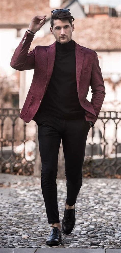 Maroon And Black Outfits Men Outfith