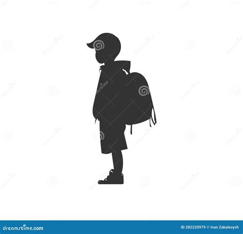 Back To School Kid Silhouette Vector Illustration Desing Stock