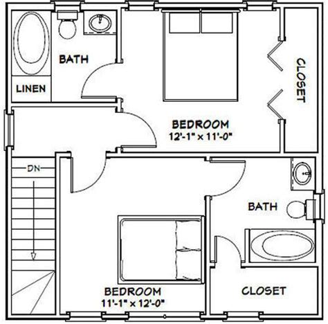 24x24 House 2 Bedroom 25 Bath 1086 Sq Ft Pdf Floor Plan