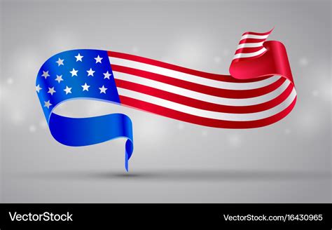 American Flag Ribbon Banner Symbol 4 July Vector Image